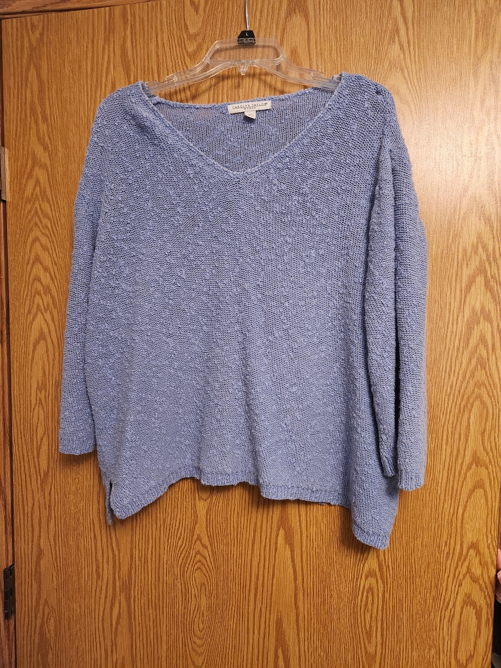 Carolyn Taylor V-Neck Textured Knit Sweater